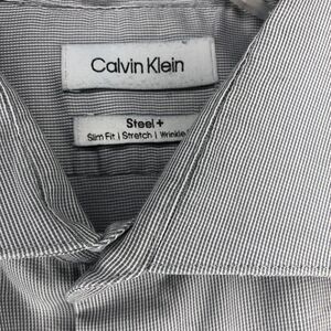 Calvin Klein Steel+ Slim Fit Stretch Non Iron Dress Shirt gray XL 17-1/2 - 36/37